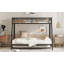 Lit superposé simple au-dessus d'un lit double en métal avec lit gigogne simple - Robuste Spacieux, aucun sommier requis