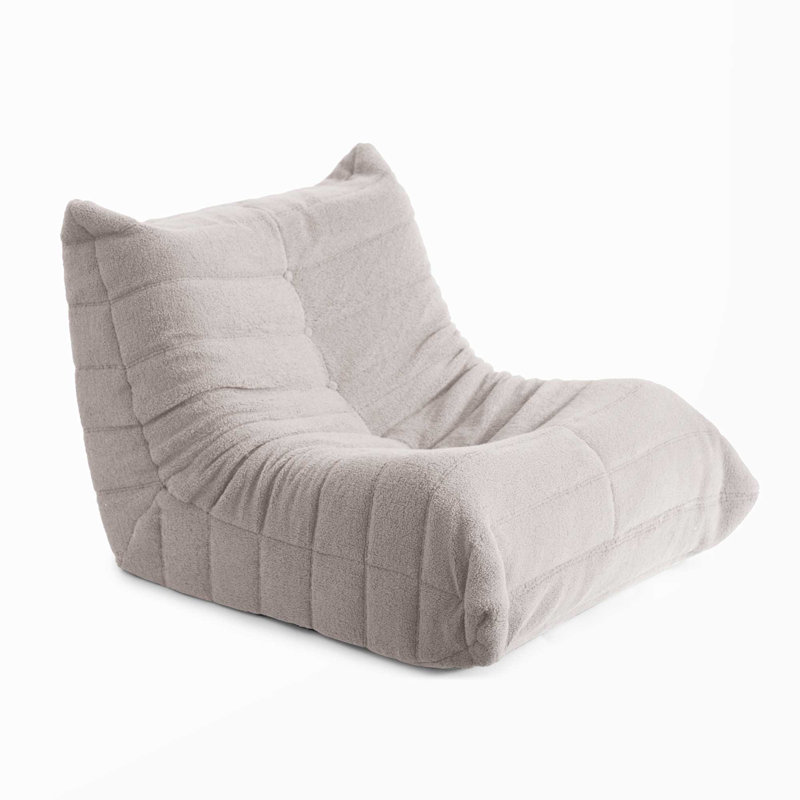 Armless Bean Bag Chair & Lounger Fireside Foam Chair, Gray