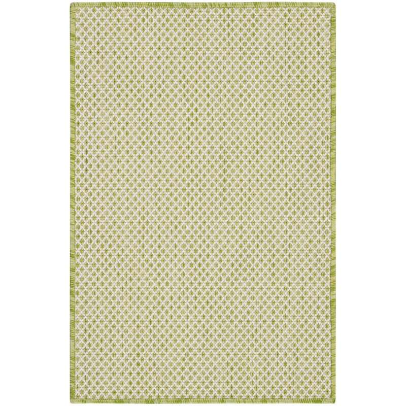 Tapis intérieur / extérieur vert Mccune, Rectangle 2 pi x 3 pi