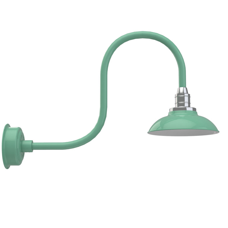 Luminaire de grange d’extérieur à del Ludwicka, H 9 po x l 10 po x P 17 po, Jade