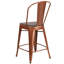 Tabouret de bar ou de comptoir en métal Marian avec dossier et siège en bois Marian-2048051852-2127243145-2101696441