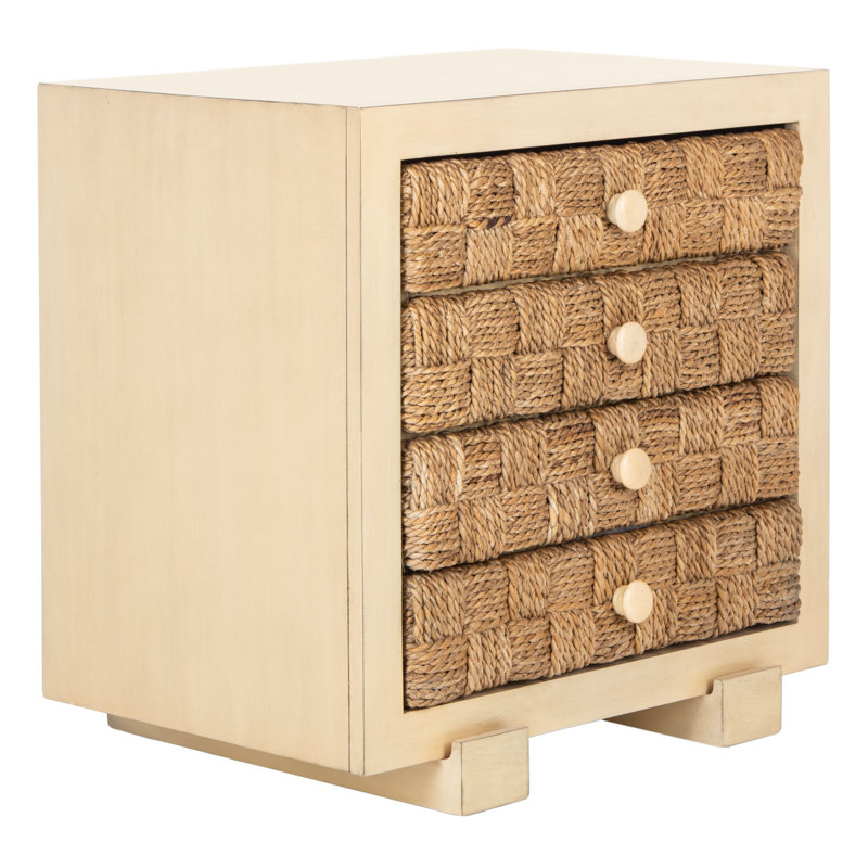 Table de chevet 4 tiroirs Cecere, Naturel