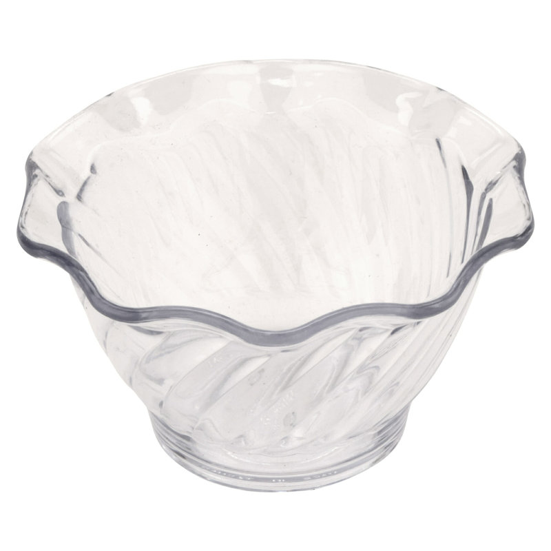 GET DD-50-BK-EC - Plat à crème glacée / dessert en plastique, 5 onces, noir (ensemble de 4), Transparent