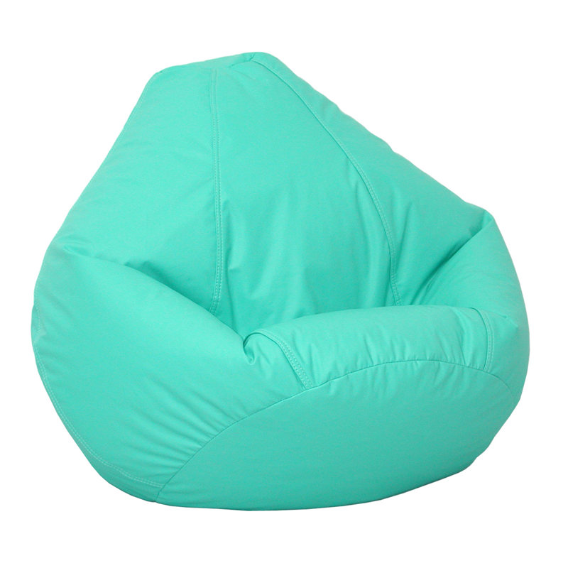 Faux Leather Bean Bag Chair & Lounger, Aqua Faux Leather