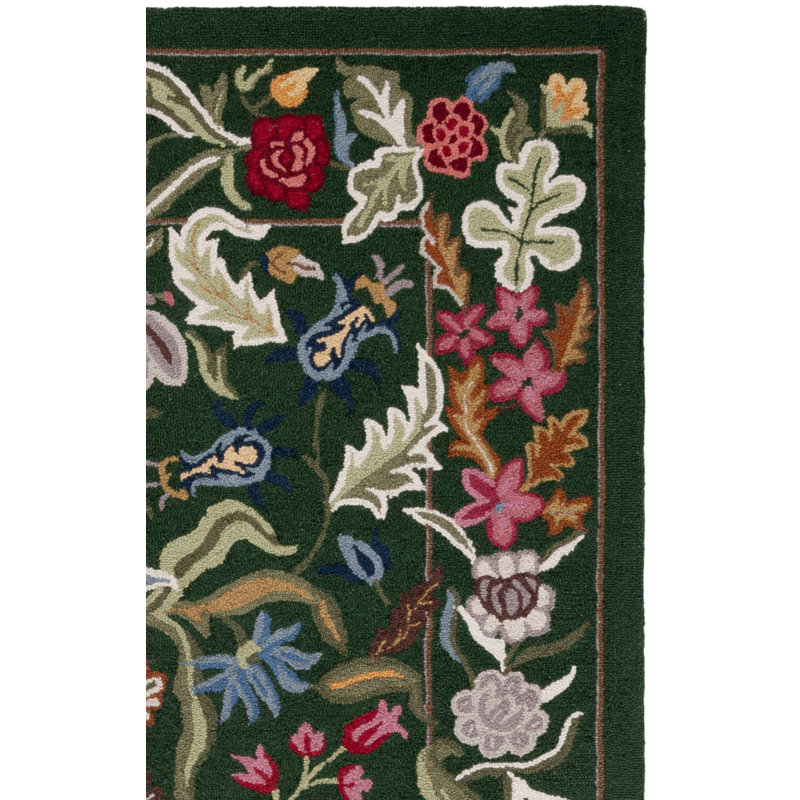 Loundin Hand Tufted Wool Floral Rug, Rectangle 2'9" x 4'9"