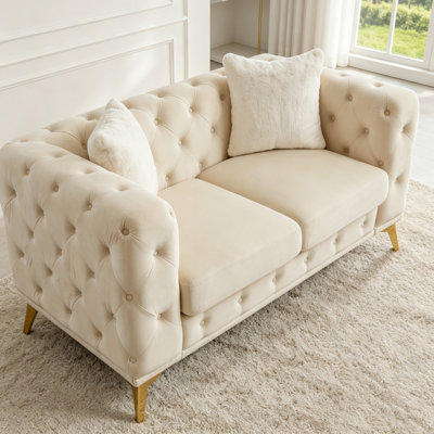 Canapé Chesterfield avec revêtement en velours