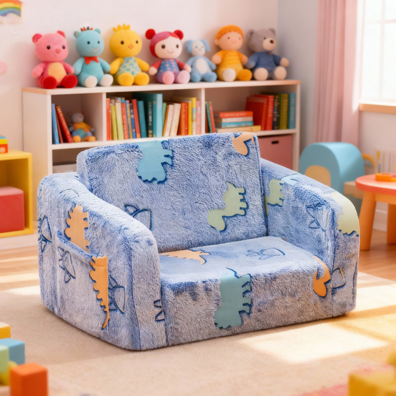 Boneless Compression Foldable Chair, Glow In The Dark Sofa For Playroom, 2-In-1 Soft Couch Fold Out, Convertible Foam And Floor Cushion For Bedroom
