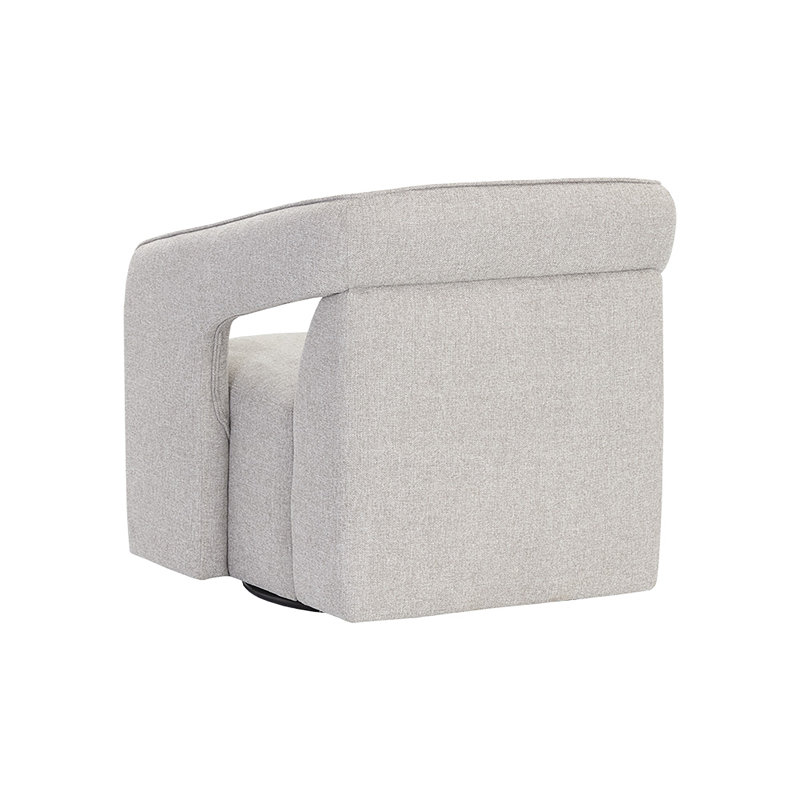 Kendrick Swivel Armchair, Gray Polyester