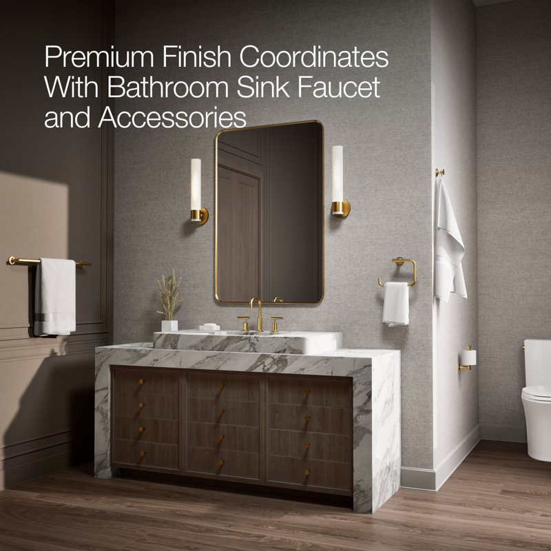 Veil Left-Hand Trip Lever, Vibrant Brushed Moderne Brass