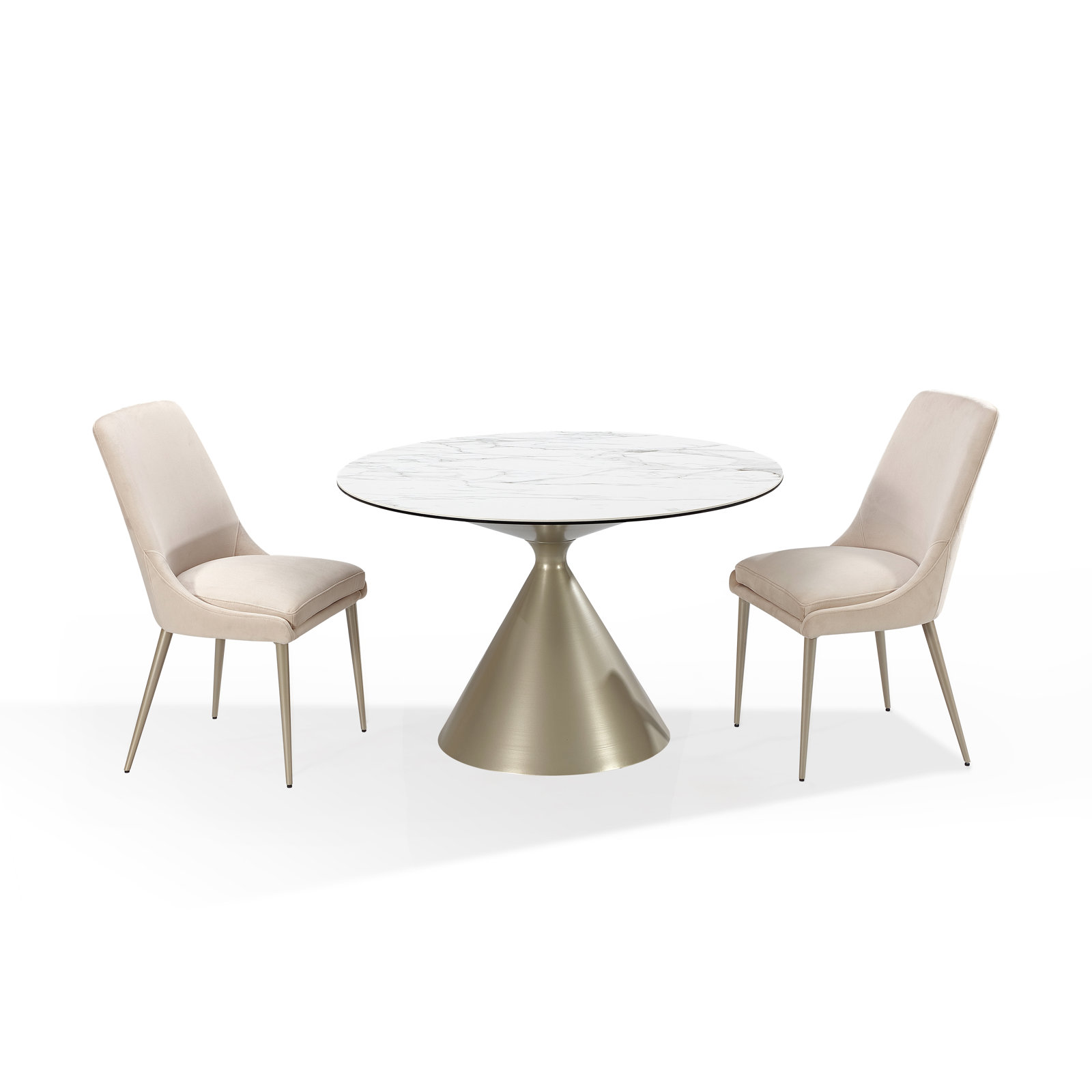 47'' Round Dining Table, Gold