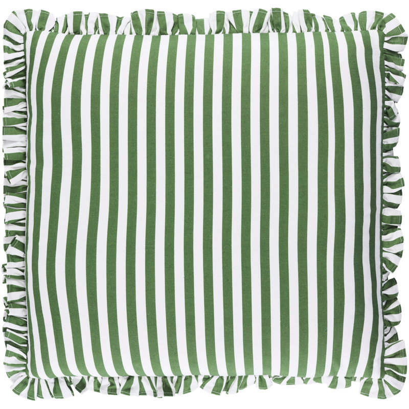 Coussin Aneatra, 18 po x 18 po, Housse de coussin seulement - sans coussin, Rayures vertes