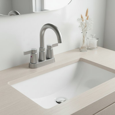 Modern 2-Handle 4" Centerset Bathroom Sink Faucet with High-Arc 360° Swivel Spout