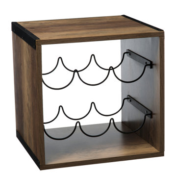 6 Bottle Tabletop/Countertop Wine Bottle Rack in Brown