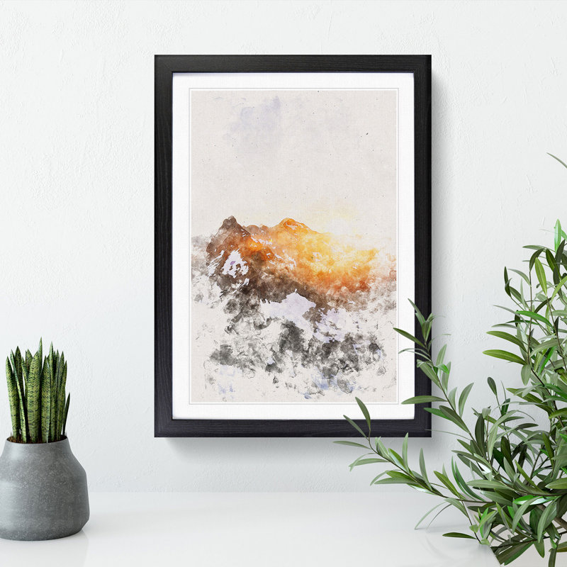 Sun over the Mountains - Picture Frame Graphic Art Print, Black Framed, 63cm H x 45cm W x 2cm D