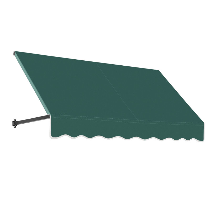 Awntech Dallas Retro Acrylic Fabric Fixed Awning, 24" H x 64.5" W x 36" D, Forest