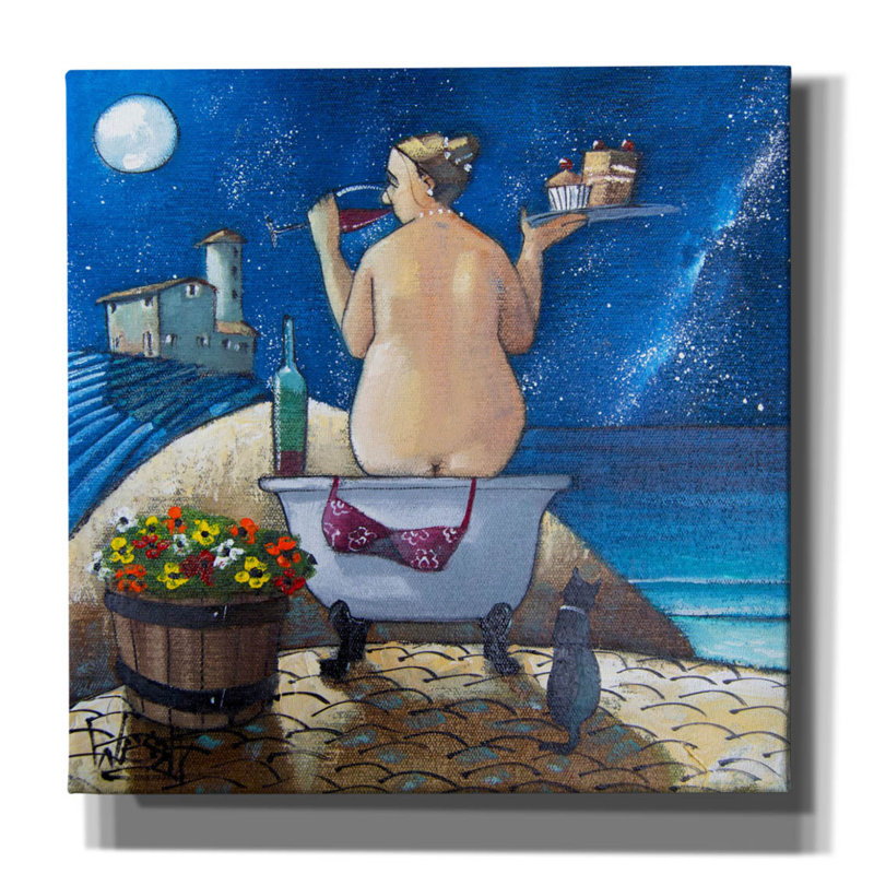 «Bath No. 2» par Ronald West, art mural sur toile, H 26 po x l 26 po x P 1,5 po