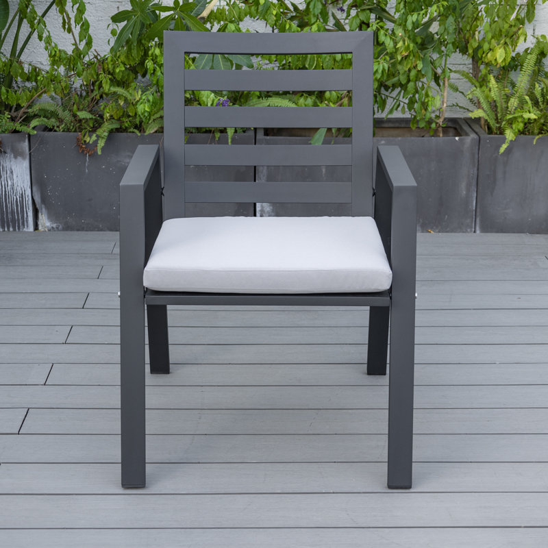 Fauteuil de patio moderne Letendre, Gris clair, Simple