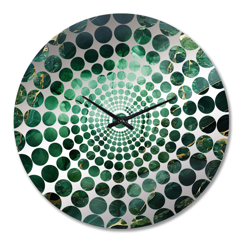 Horloge murale abstraite en cristal Green Crystal Geode Fusion, Grand