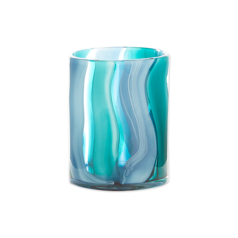 Petit vase en verre bleu