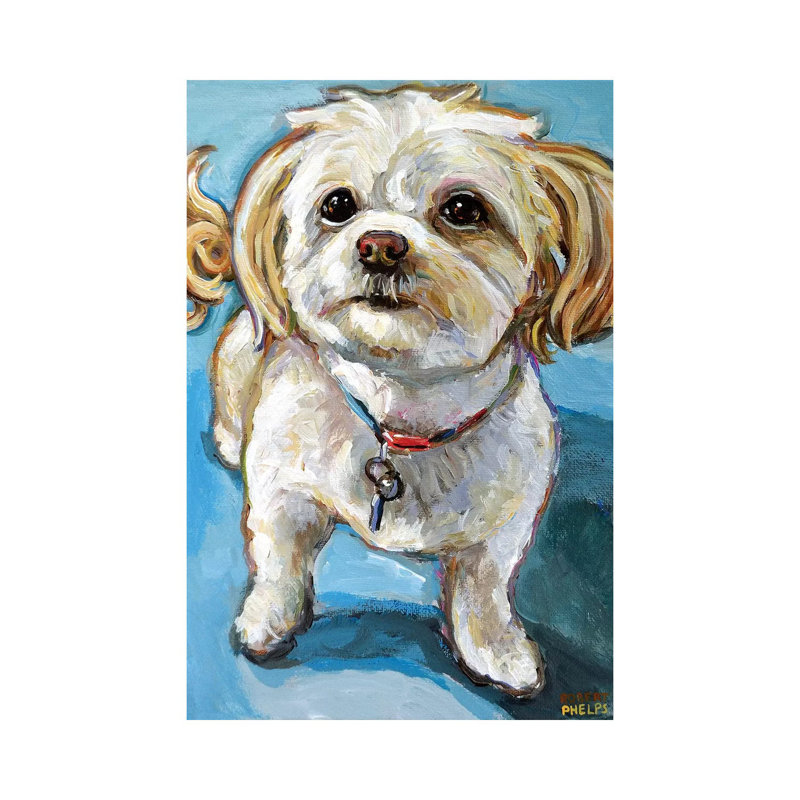 Murphy the Maltipoo - reproduction d'art sur toile tendue, H 26 po x l 18 po x 1,5 po