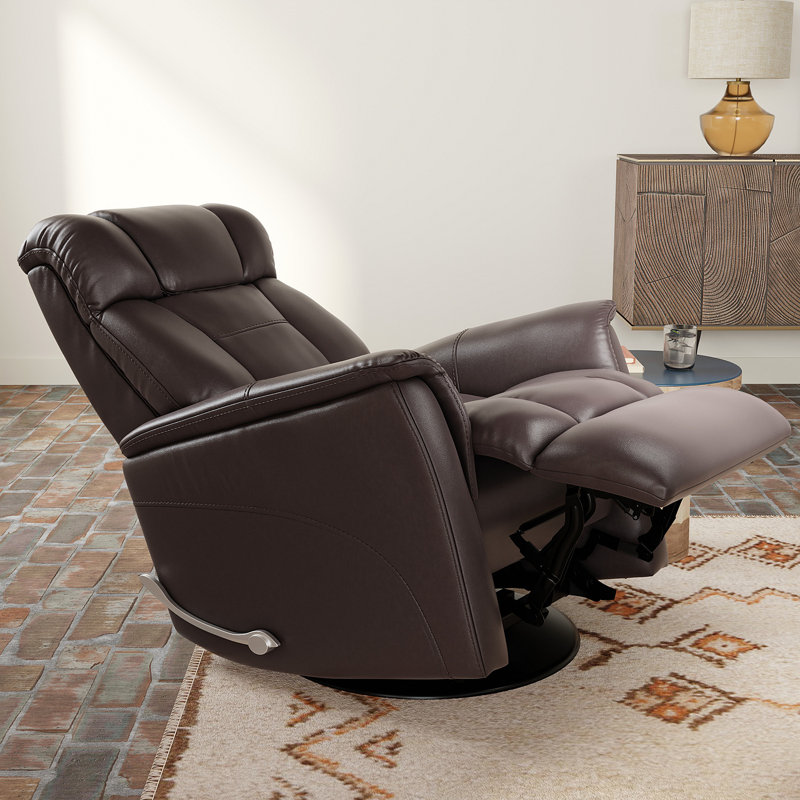 Fauteuil inclinable et oscillant Global Home avec repose-tête et repose-pieds réglables en similicuir brun foncé Global Home