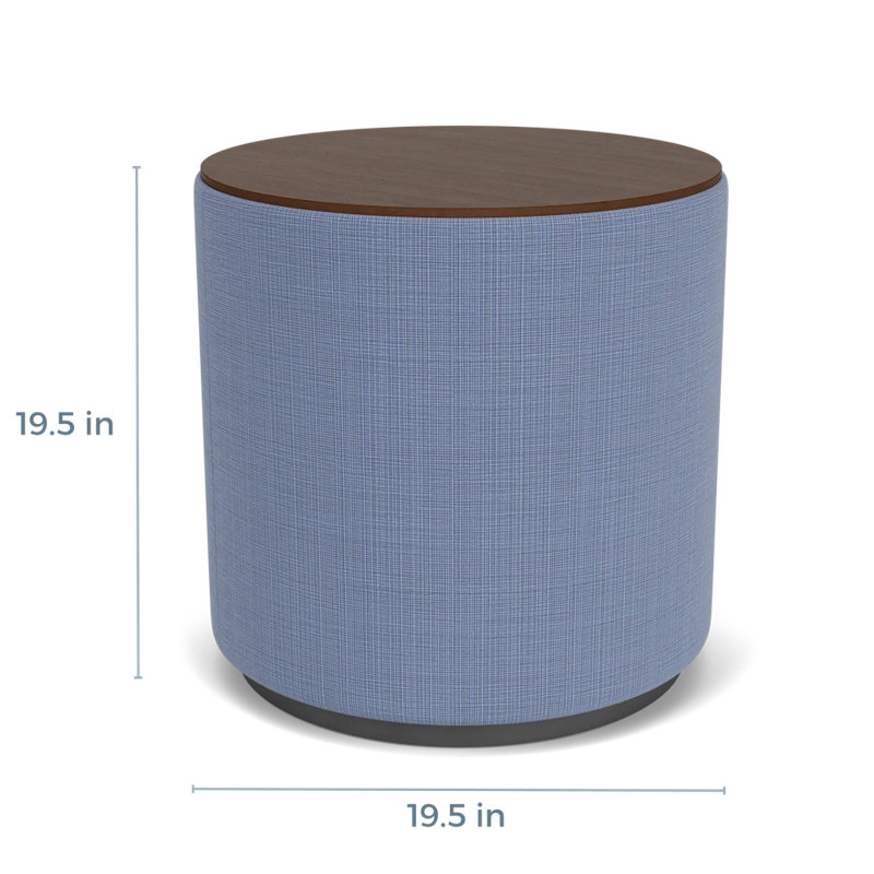 Table de réception avec plateau en stratifié Darsey, Noyer Riftwood, 20", Gris anthracite; marine clair Chambray