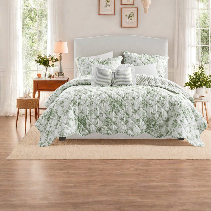 Ensembles de literie à motif floral moderne, courtepointe en polyester très grand confort