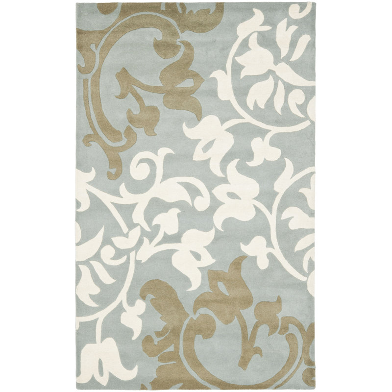 Avayah Soho Hand Tufted Wool And Viscose Floral Rug, Rectangle 7'6" x 9'6"