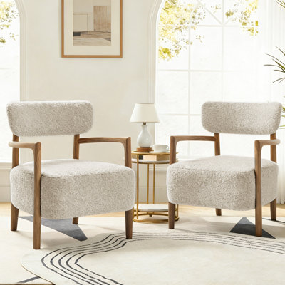 Chaise d'appoint 24,5 po Mid Century Boucle