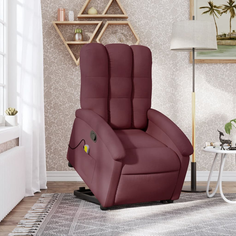 Upholstered Massage Chair, Dark Gray Fabric, Manual