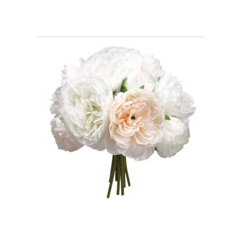 Bouquet de pivoines 11 po crème rosé
