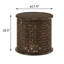Table d'appoint ronde en bois de manguier brun foncé Fowey-926888673-879784366