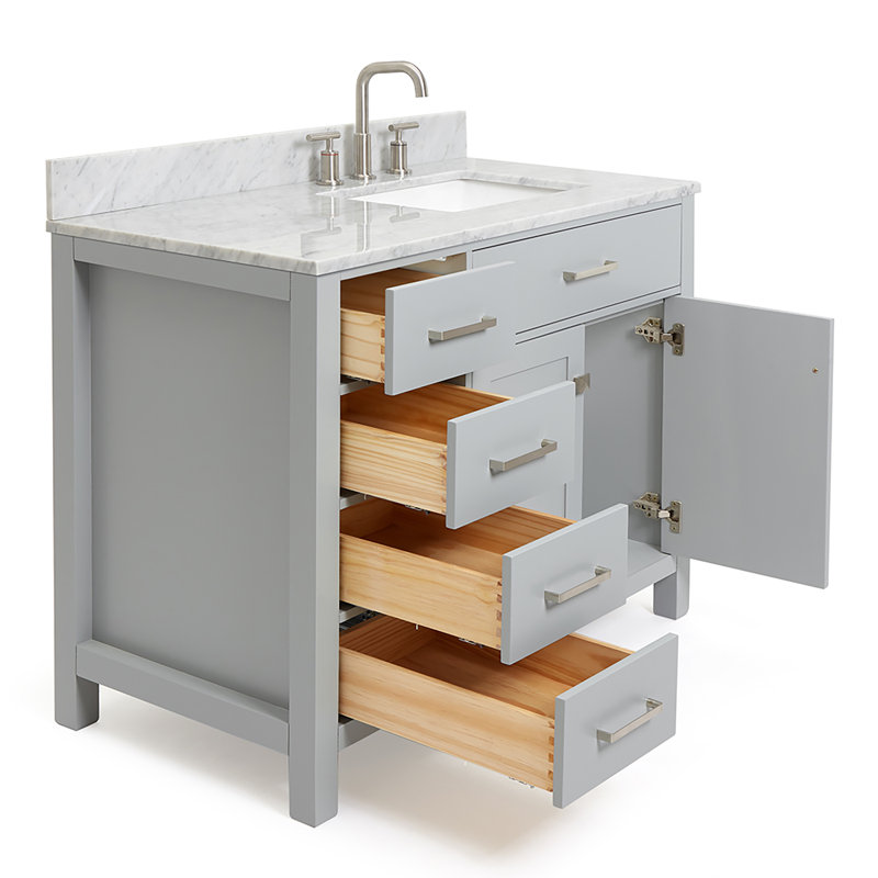Ensemble de meuble-lavabo simple 43 po Aberdeenshire, gris