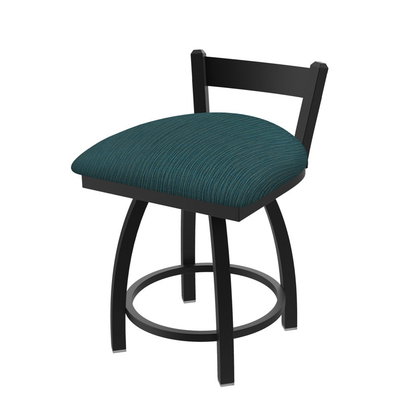 Tabouret de coiffeuse en métal Catalina, Tissu-graphique marée, Noir froissé