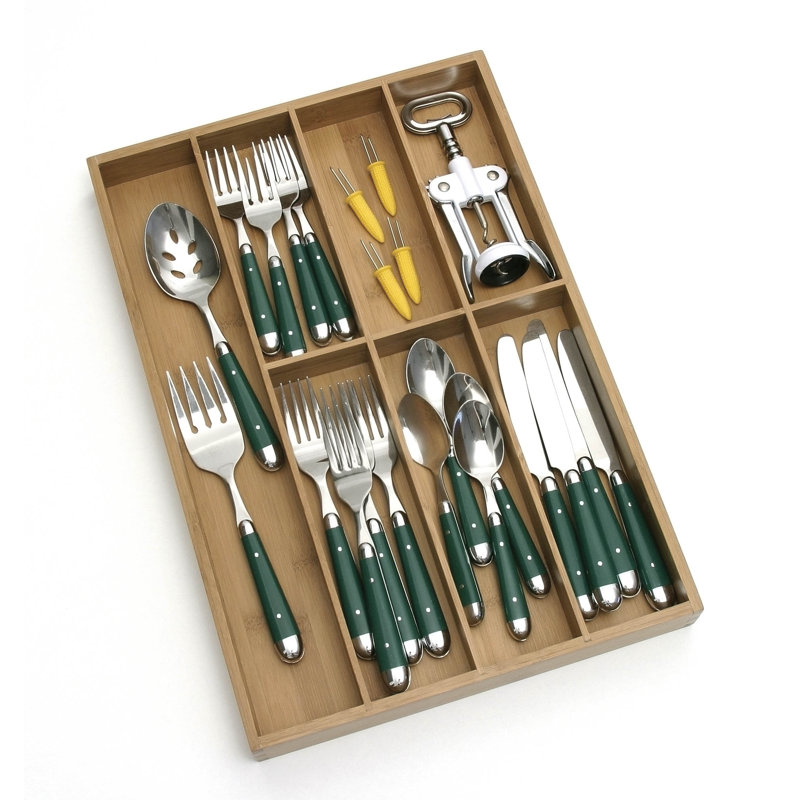 Cruce 1.75" H x 12" W x 17.5" D Flatware & Kitchen Utensils Drawer Organizer
