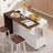 102.3" Kitchen Island With Extendable Dining Table, Kitchen Rolling Island Cart With Trash Storage Cabinet, 3-Tier Pull-Out Spice Rack, Mobile Island Table On Wheels For Kitchen, Dining Room-594308112