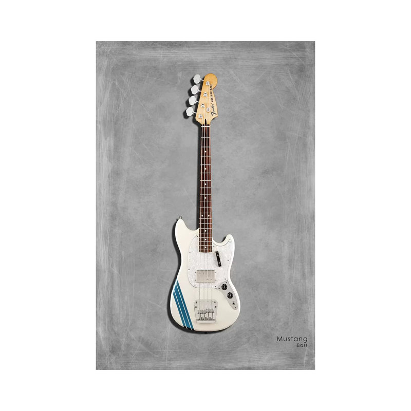 Fender Mustang Bass 1 Piece Wrapped Canvas Wall Art, 66.04 cm H x 45.72 cm W x 3.175 cm D