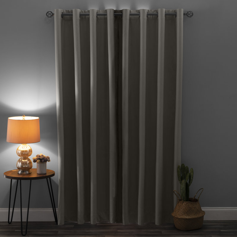 Helgha Blackout Curtain Single Panel, Bone