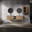 Armoire avec lavabo et rangement latéral - apparence de compartiment de meuble-lavabo moderne en résine