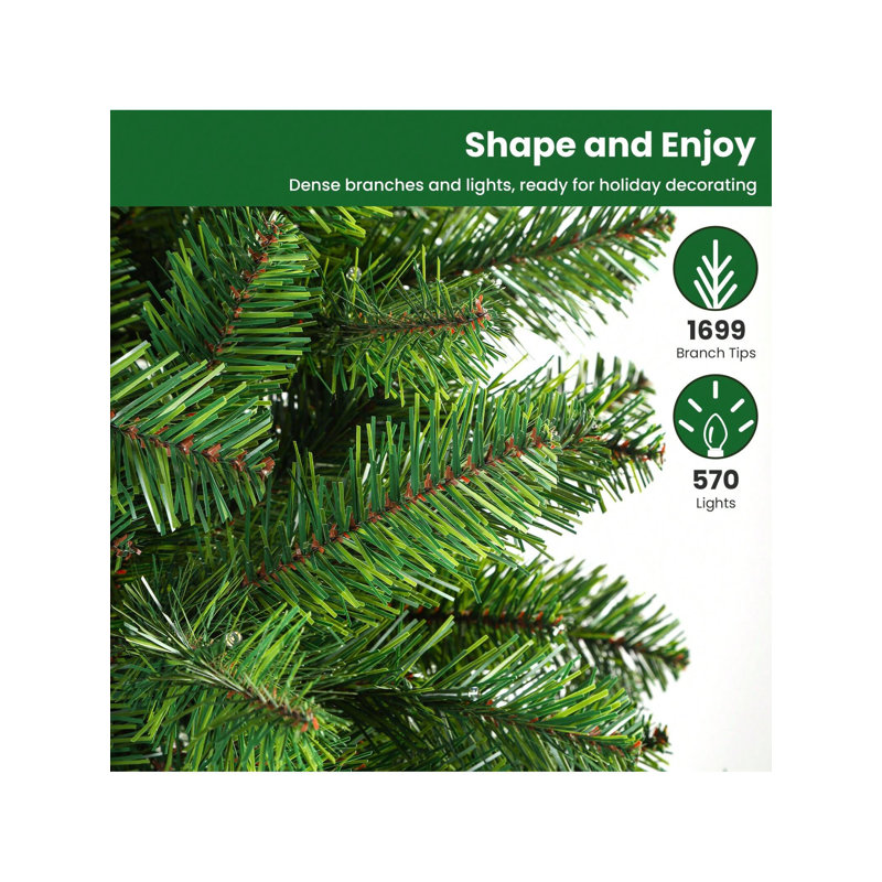 Lighted Artificial Christmas Tree, 8.99' H