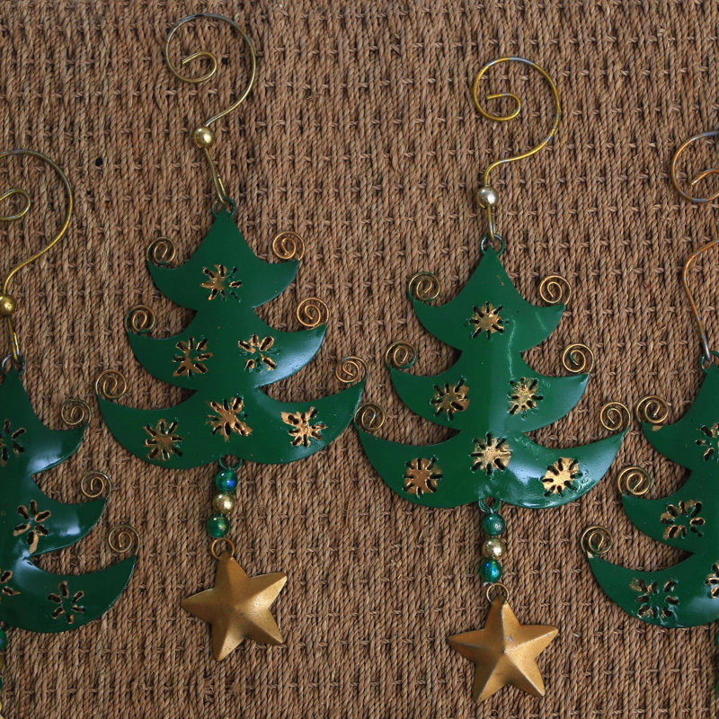 Ensemble de 4 décorations de noël en forme d’arbre de noël starry