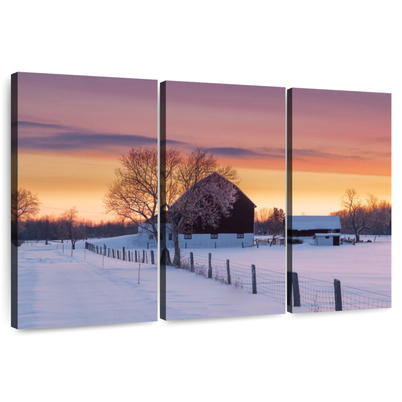 Lilie Rural Barn In Winter, 24" H x 38" W
