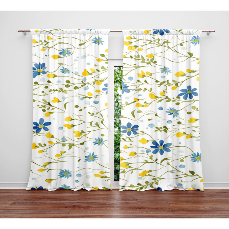Paire de rideaux semi-transparents en polyester Saraly, L 40 po x L 52 po