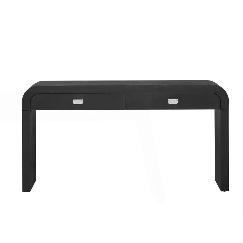 Table d'entrée, console avec 2 grands tiroirs, table basse derrière le canapé, Noir