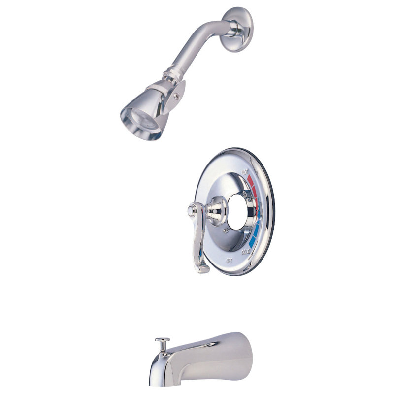 Kingston Brass Royale Single-Handle Pressure Balanced Tub and Shower Faucet, Trim Only, Polished Chrome