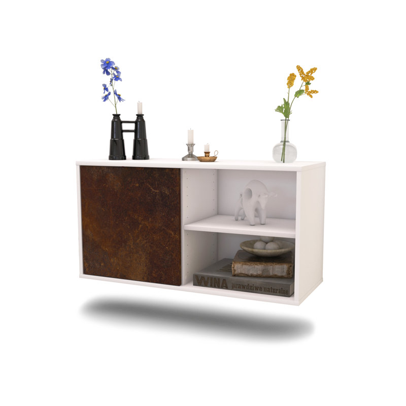 Dauphine Unfinished Floating TV Stand, Dark Oak
