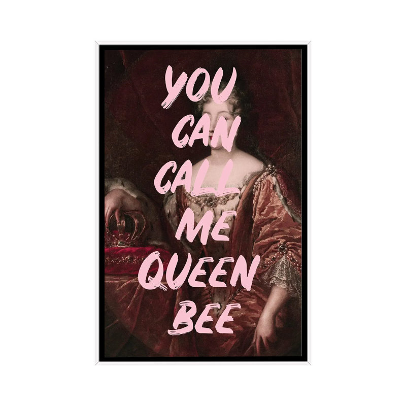 Queen Bee - Print on Canvas, 101.6 cm H x 66.04 cm W, White Framed