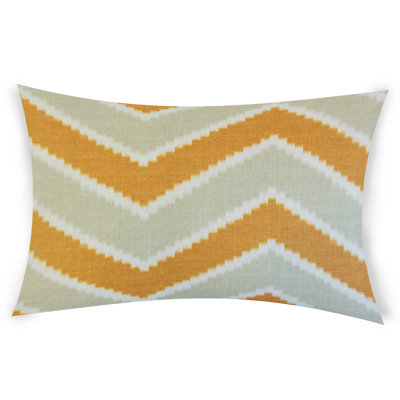 Chevron Feather Linen Reversible Throw Pillow