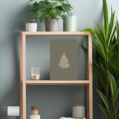 Arbre de Noël simple, minimaliste, moderne, abstrait, arbre de Noël pin, hiver, impression murale