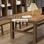 Table de salle à manger rectangulaire en bois massif brun-832590123